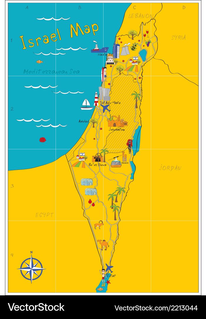 Israel Landscape Map Vector Image