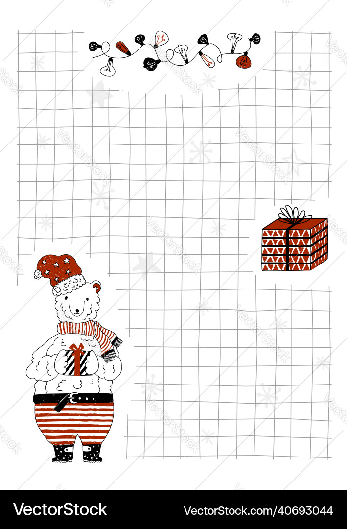 Layout of a notebook page an a6 Layout of a notebook page an a6 vector image