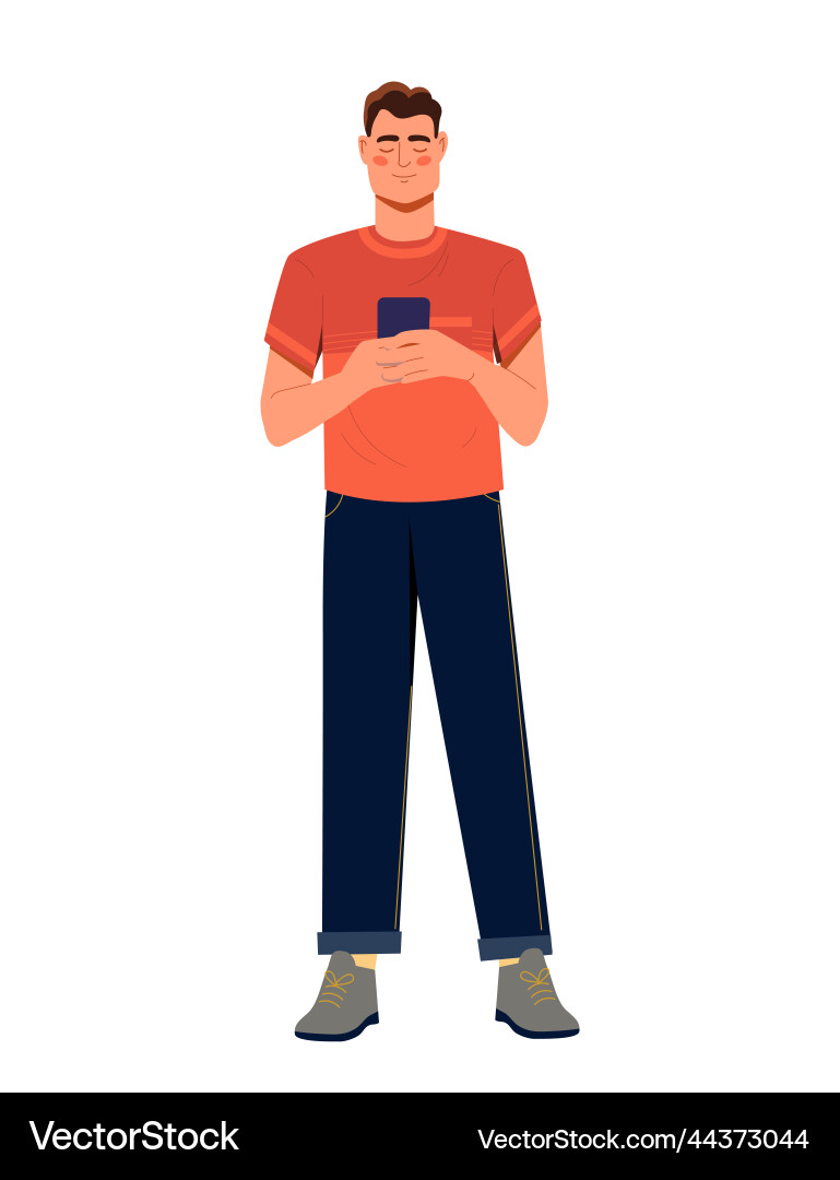 Man with smartphone Man with smartphone vector image