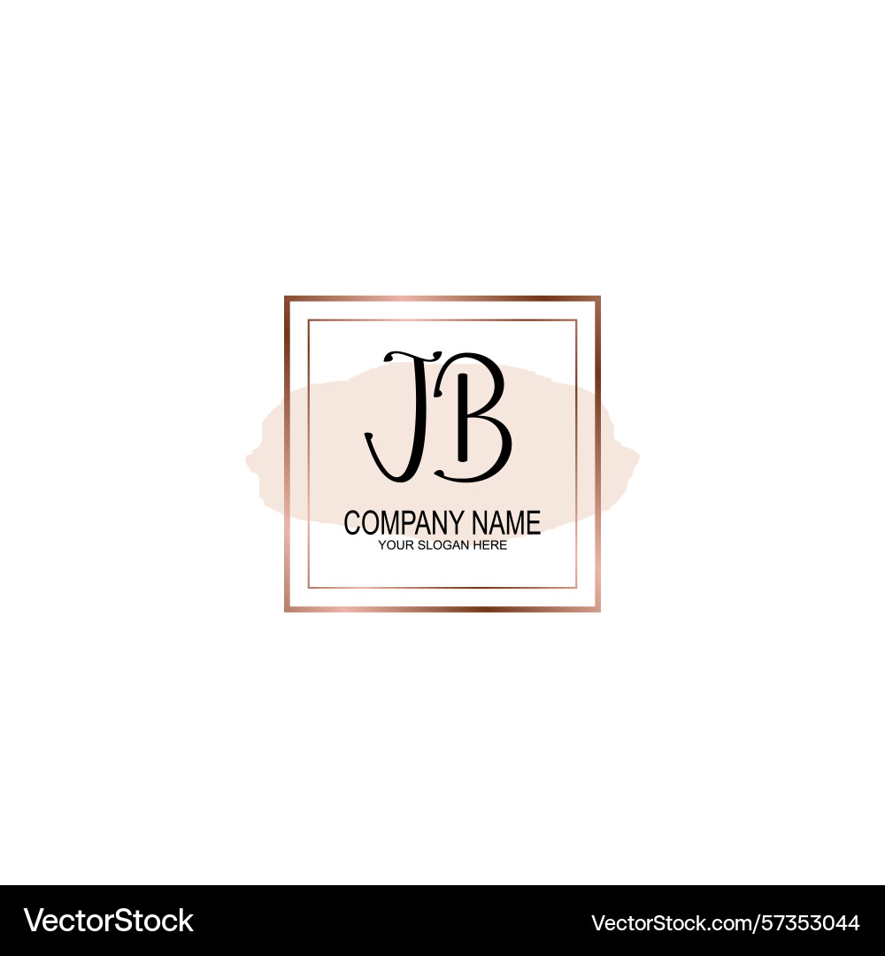 Minimalist handwritten jb initial logos with soft vector image