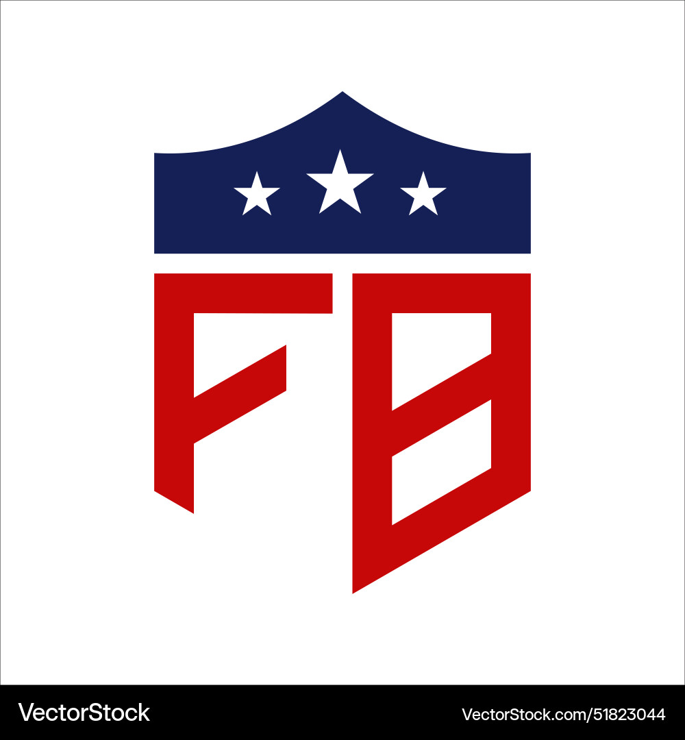Patriotic fb logo design letter Royalty Free Vector Image