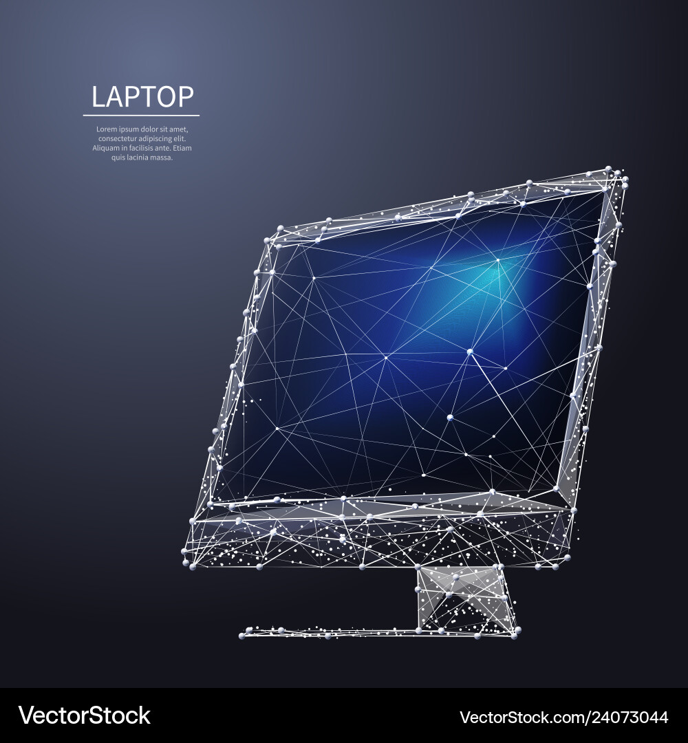 Polygonal Computer Monitor vector image