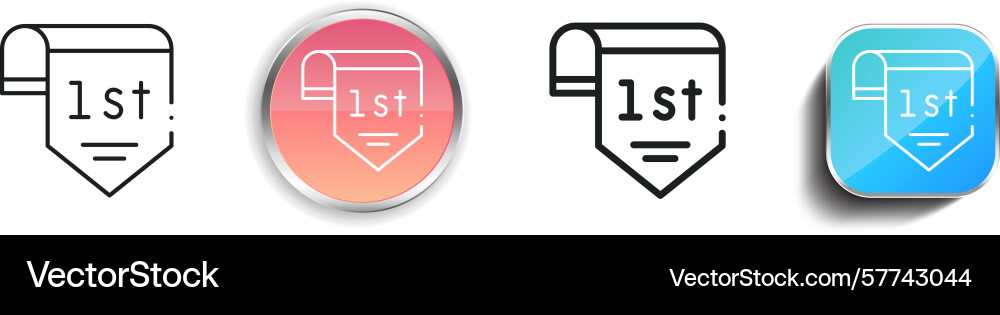 Ribbon icon thin linear regular and button style vector image