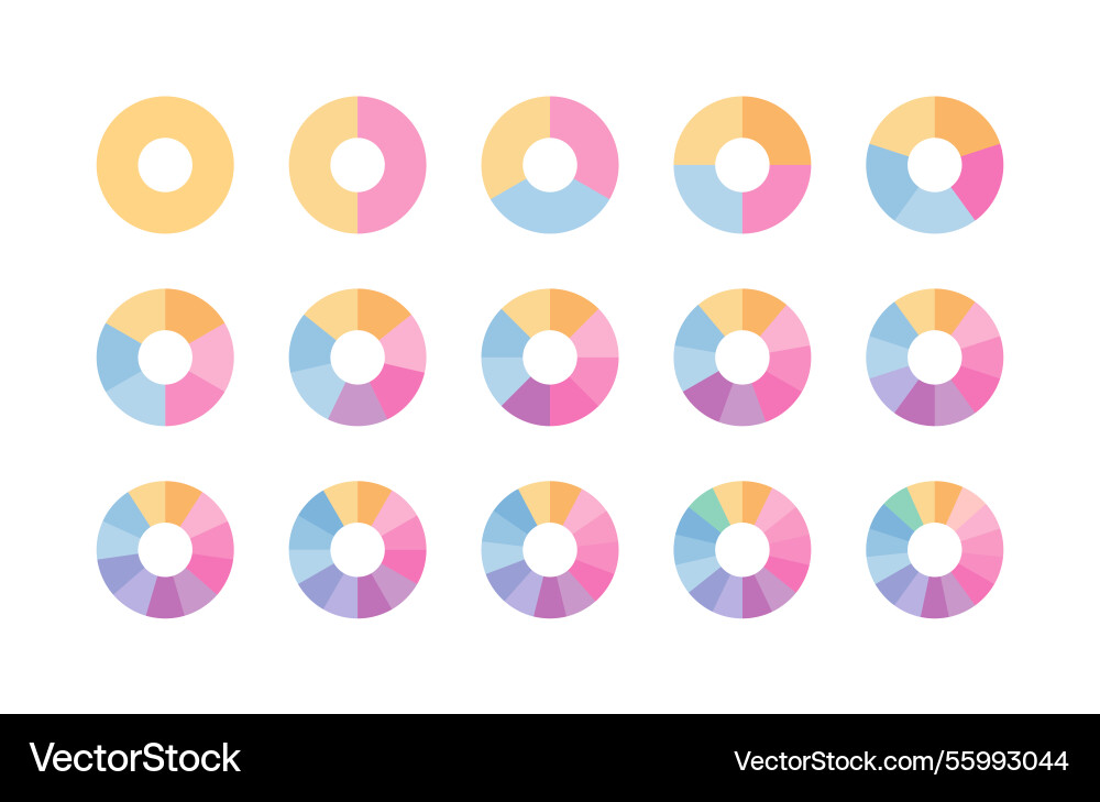 Ring colored segments template circular structure Vector Image