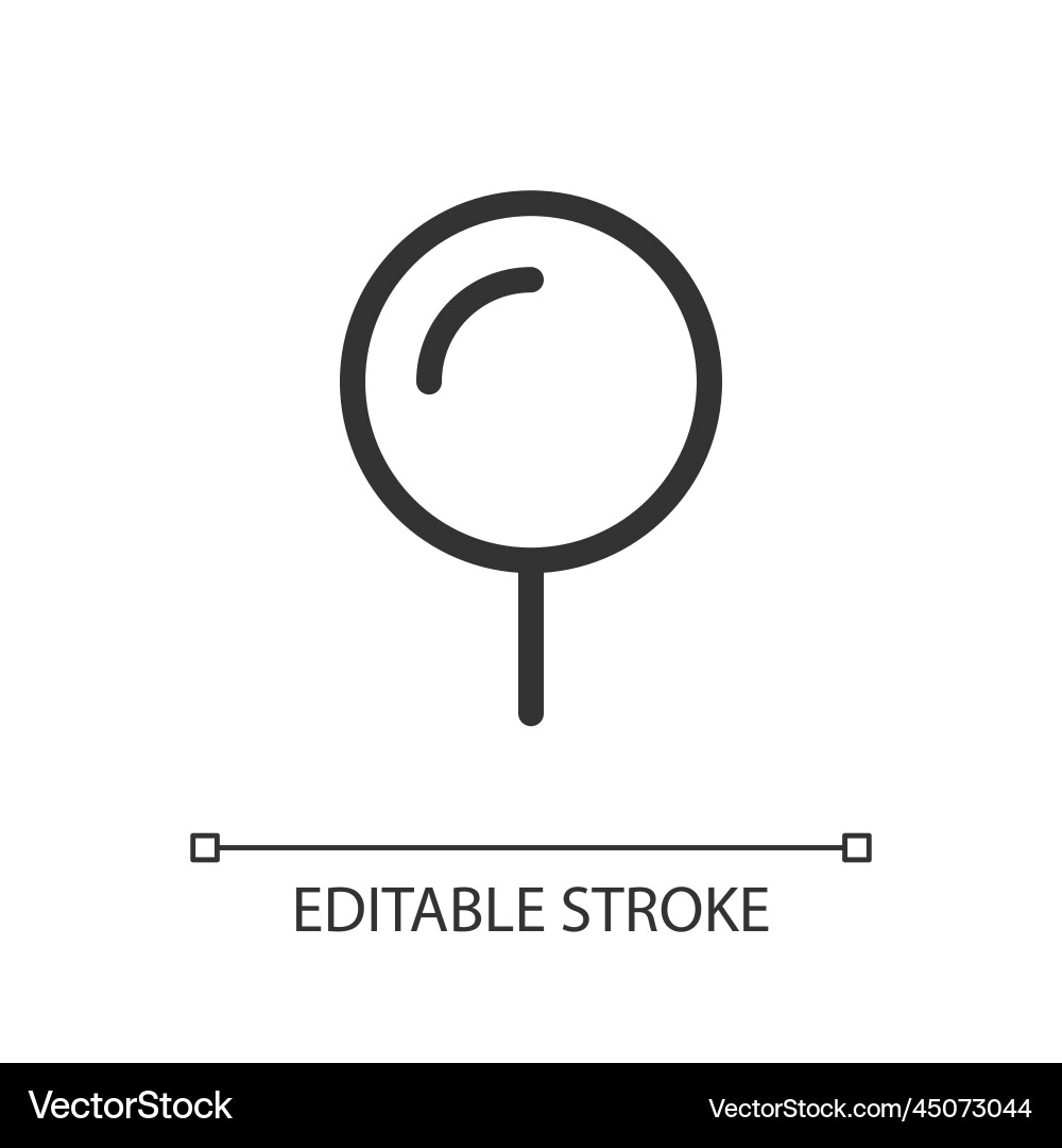 Rounded push pin pixel perfect linear ui icon vector image
