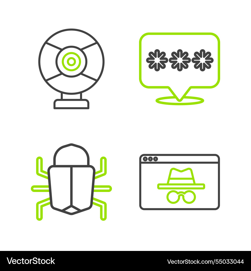Set line browser incognito window system bug Set line browser incognito window system bug vector image