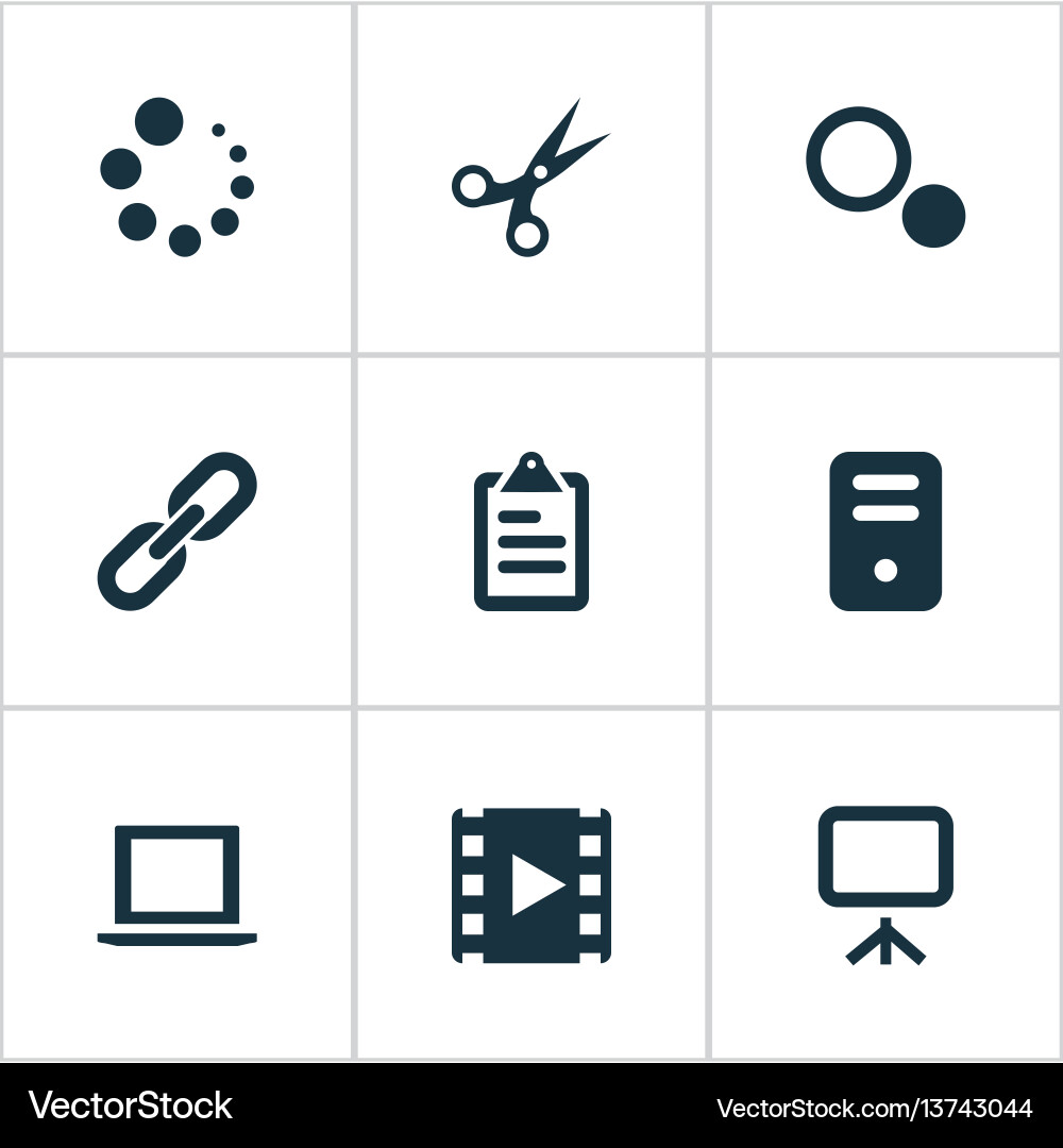 Set of simple ui icons vector image