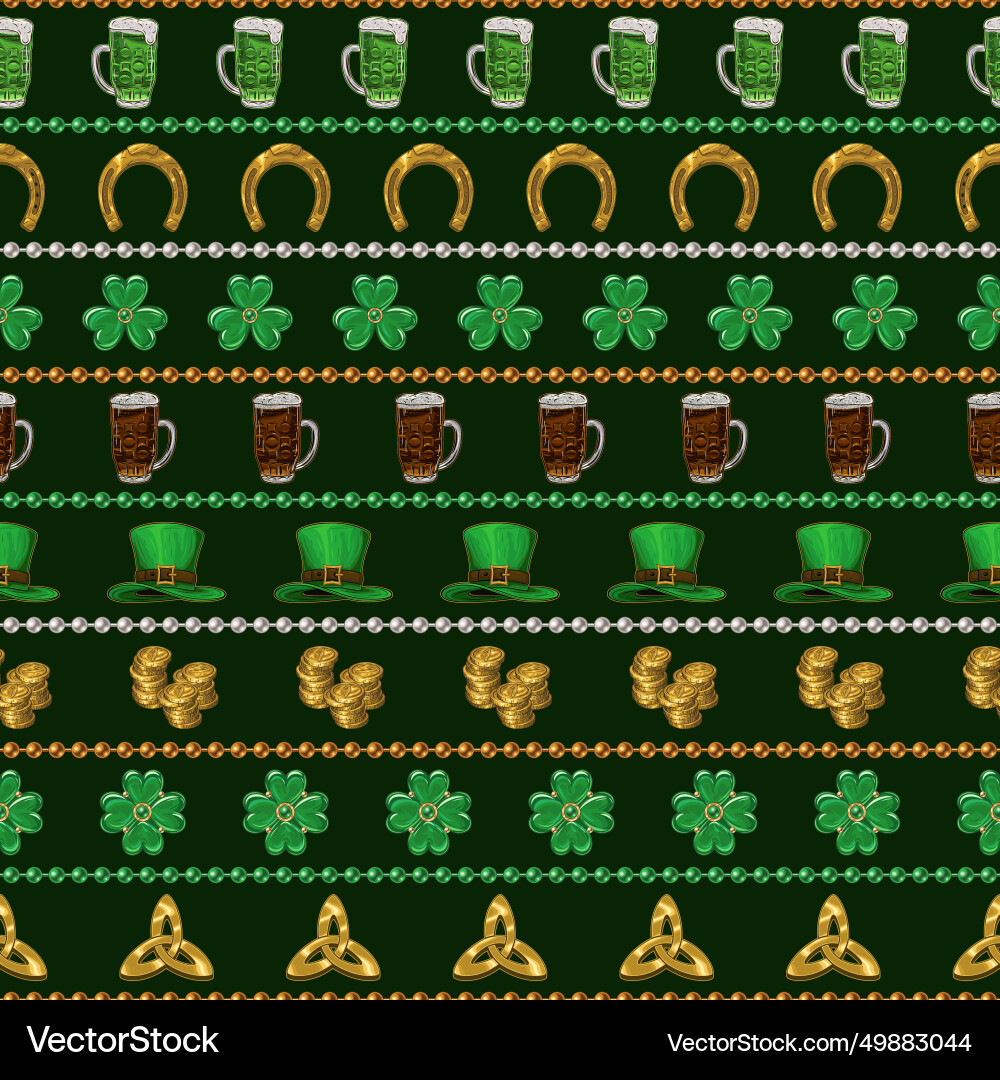 St patricks day pattern with holiday objects Vector Image