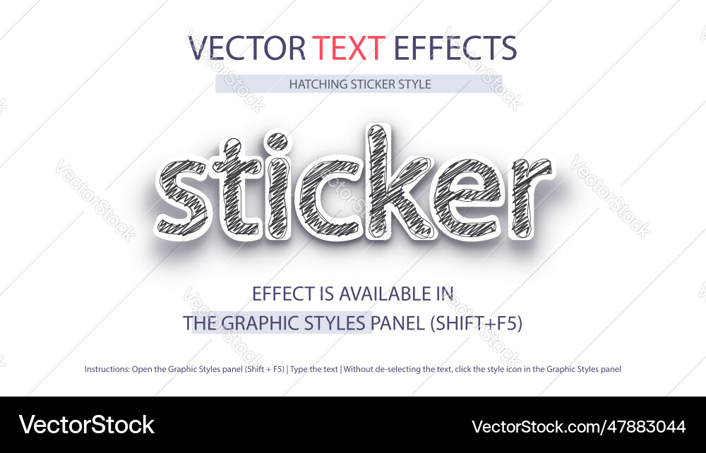 Sticker - editable text effect font style vector image
