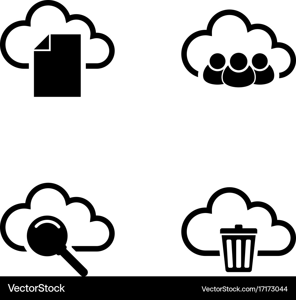 Web cloud simple related icons Vector Image