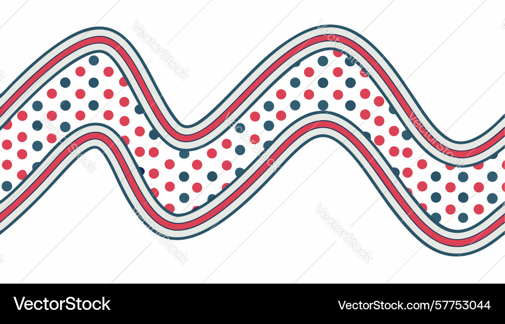 Zigzag pattern border with red dots graphic vector image