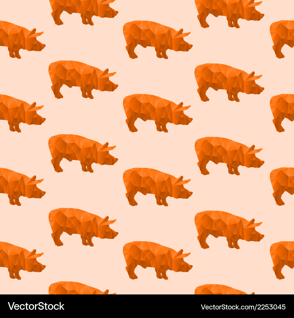 Abstract triangular pig vector image