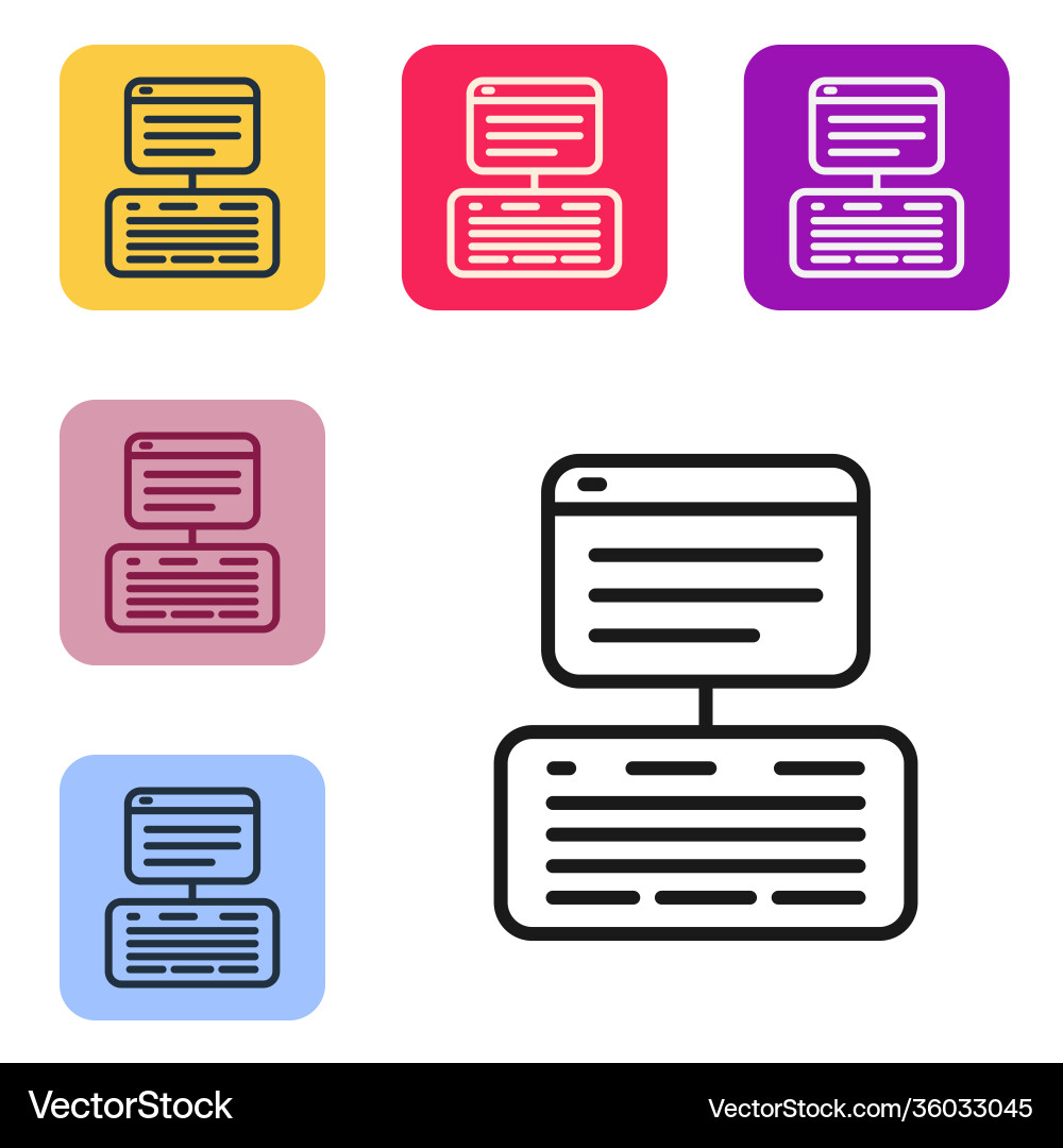 Black line server data web hosting icon isolated Black line server data web hosting icon isolated vector image