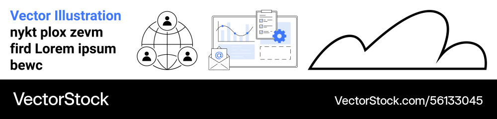 Business collaboration data analytics dashboard Business collaboration data analytics dashboard vector image