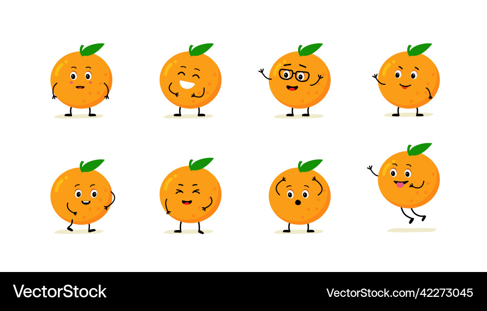 Charakter orange frucht glücklich niedlich Cartoon emoji Charakter orange frucht glücklich niedlich Cartoon emoji vektorbild
