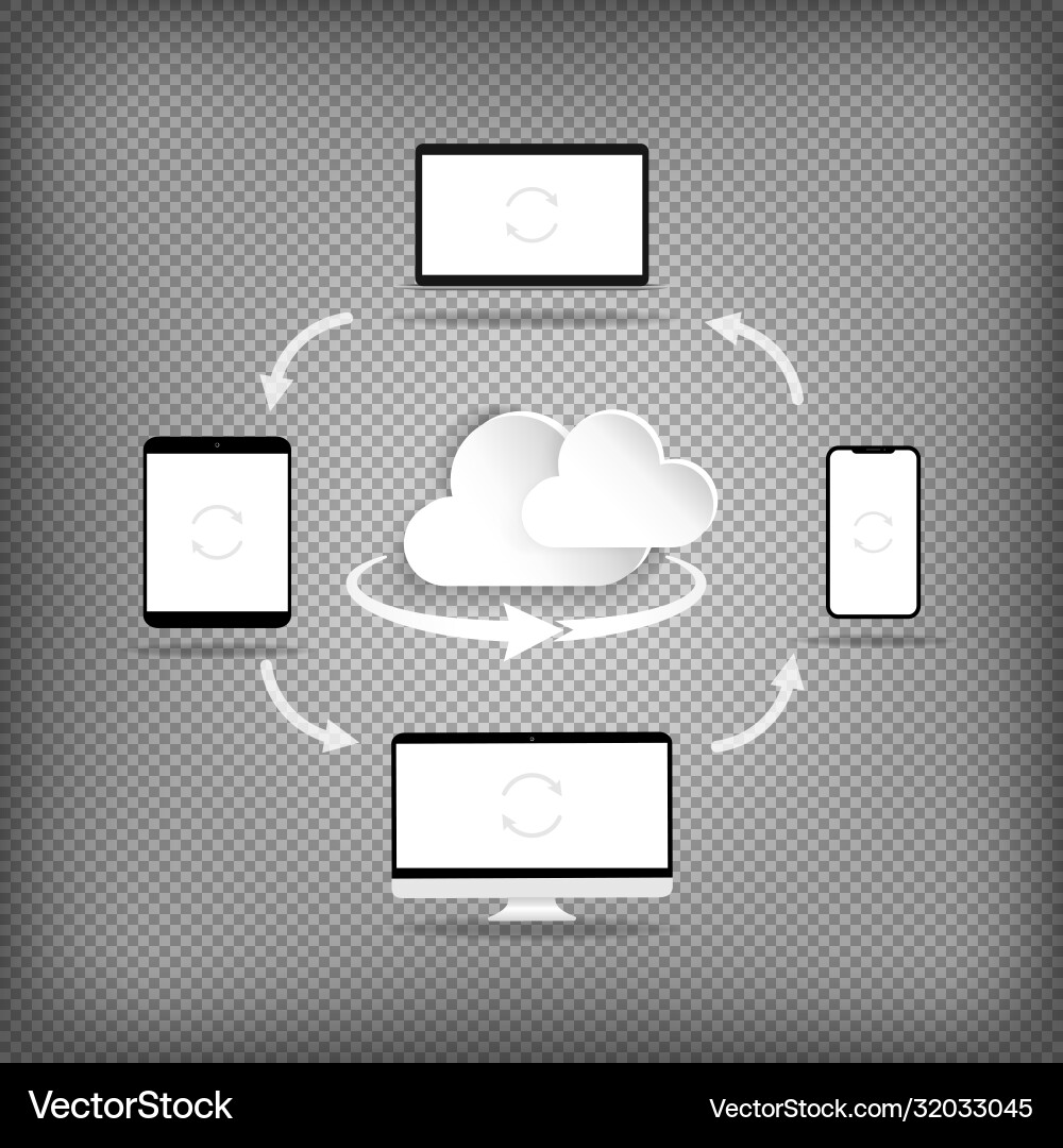 Cloud computing technology users network Cloud computing technology users network vector image