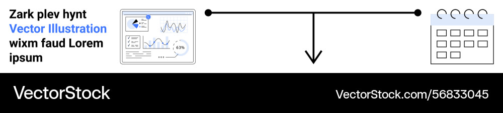 Data flow from analytics dashboard to calendar Data flow from analytics dashboard to calendar vector image