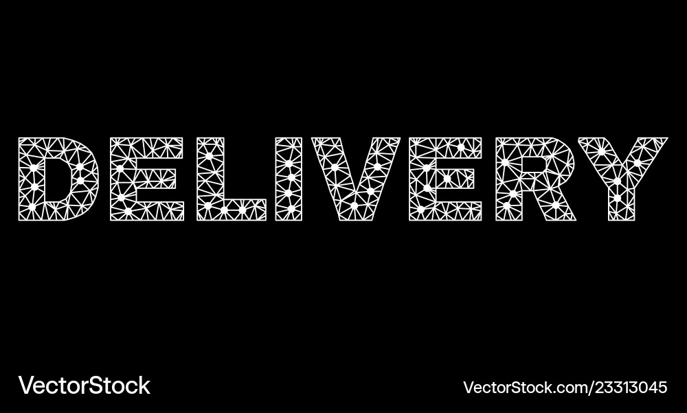 Delivery text in polygonal mesh style Delivery text in polygonal mesh style Vector Image