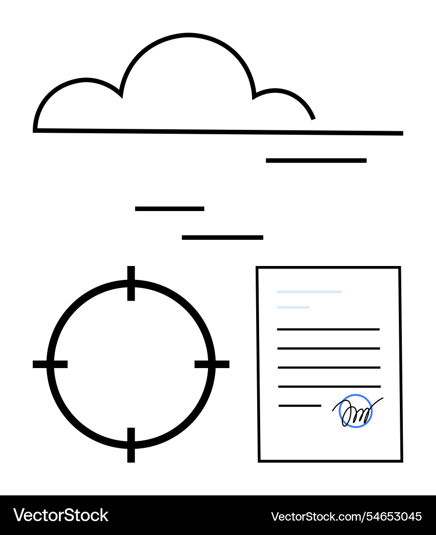 Digital cloud storage targeting document Digital cloud storage targeting document vector image