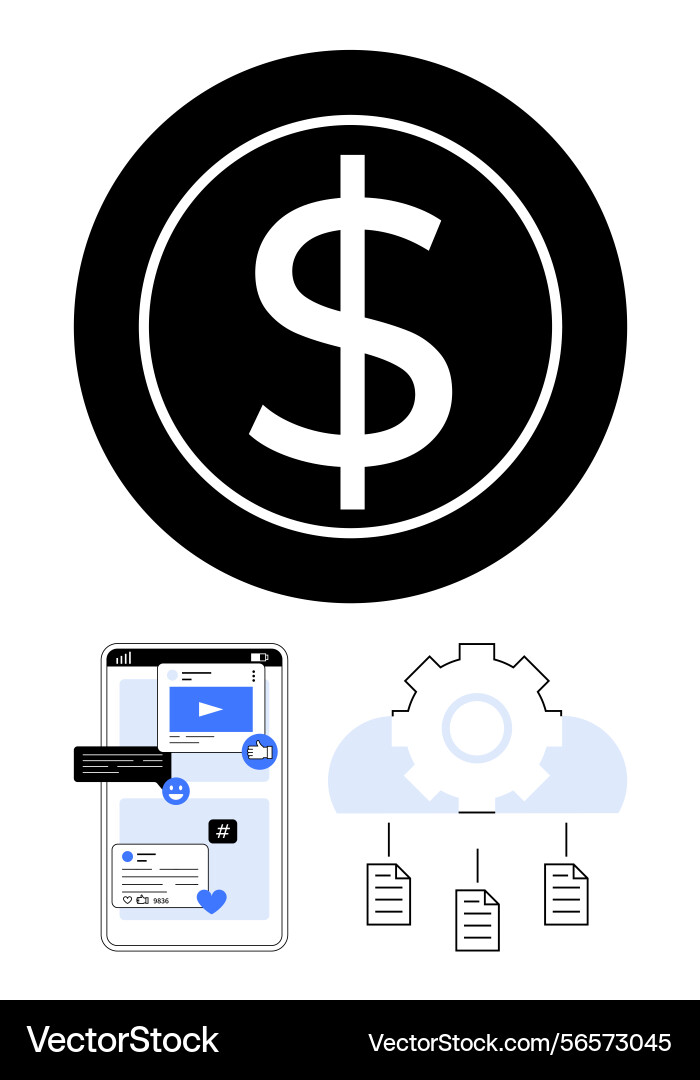 Digital marketing workflow with content Digital marketing workflow with content vector image