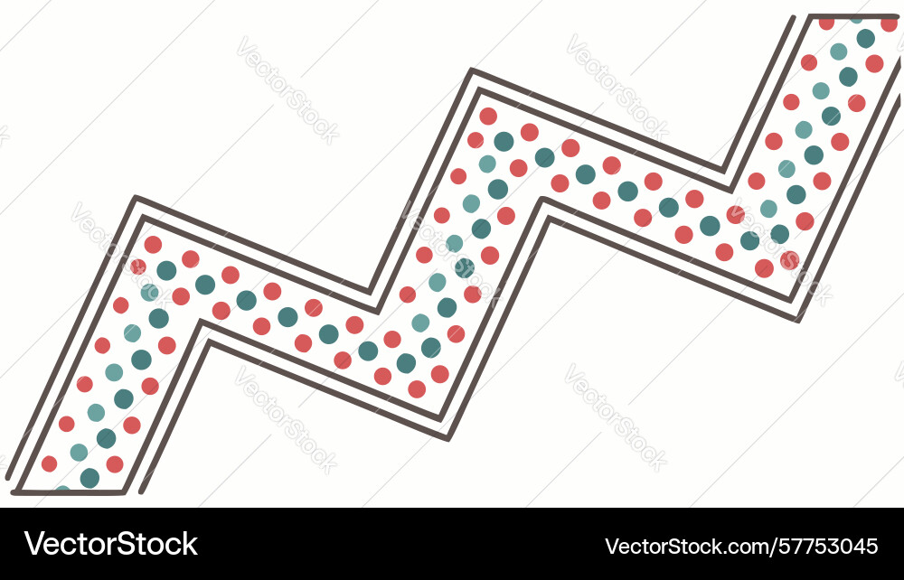 Dynamische Zickzack-Mustergrenze mit Polka Dots vektorbild