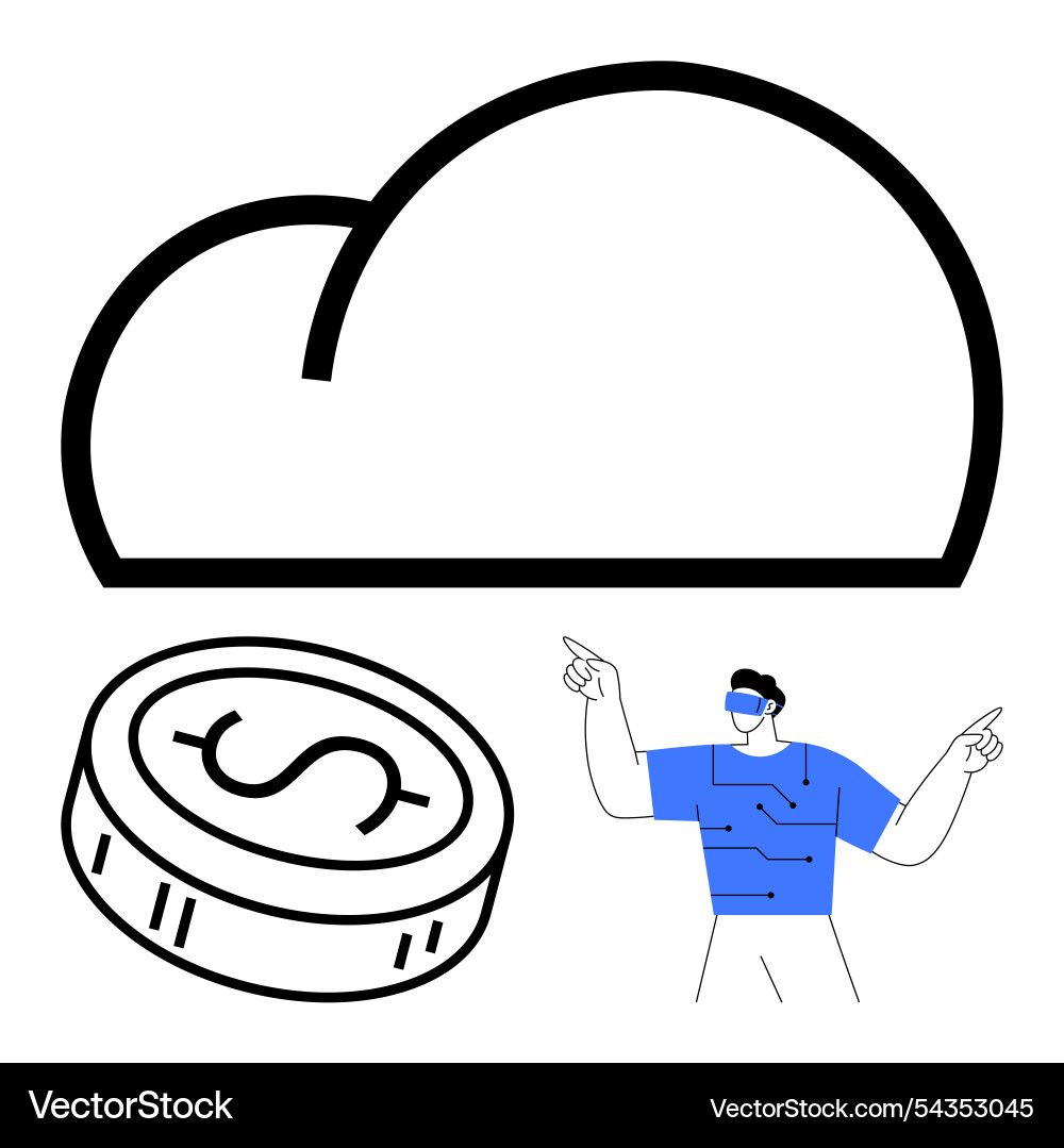 Embracing cloud computing and virtual currency Vector Image