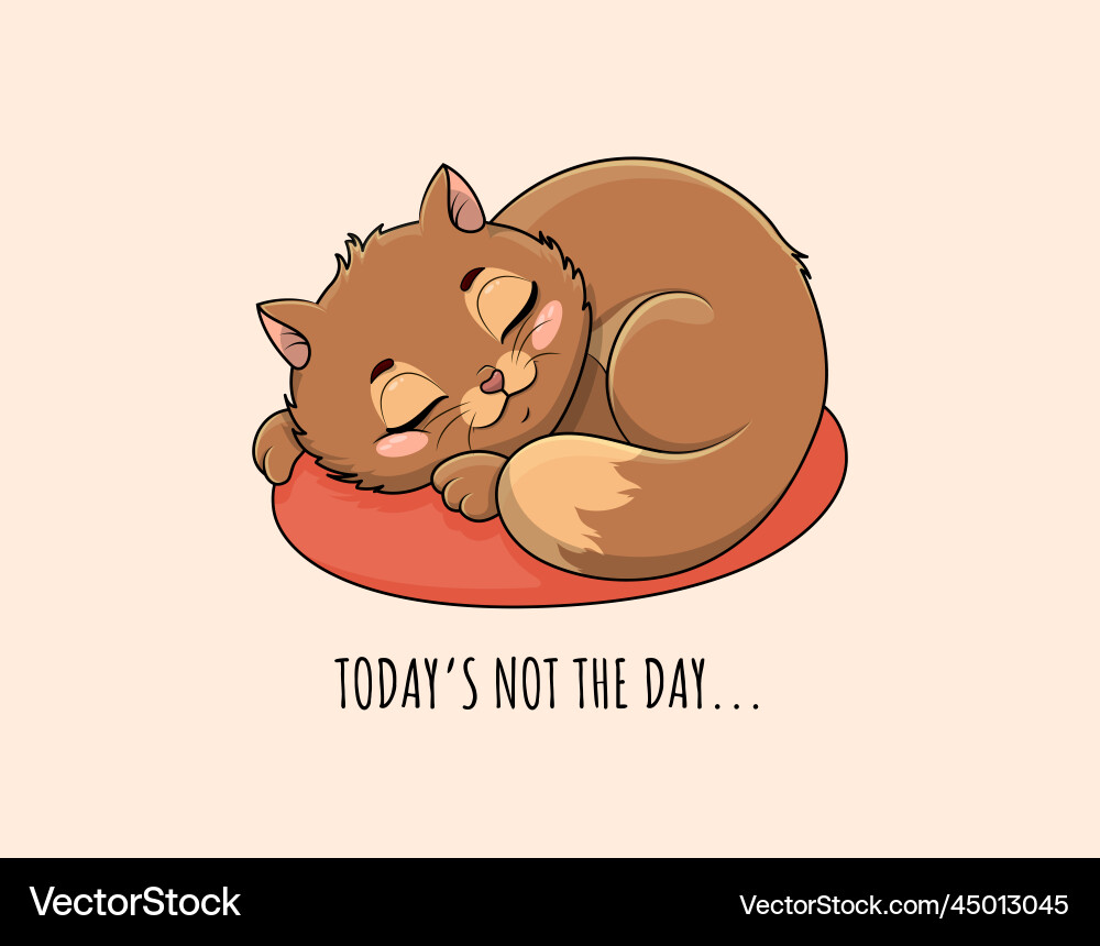 Fat cat lazy days Vector Image