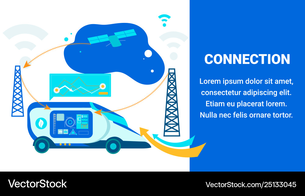 Global connection system flat banner template Vector Image