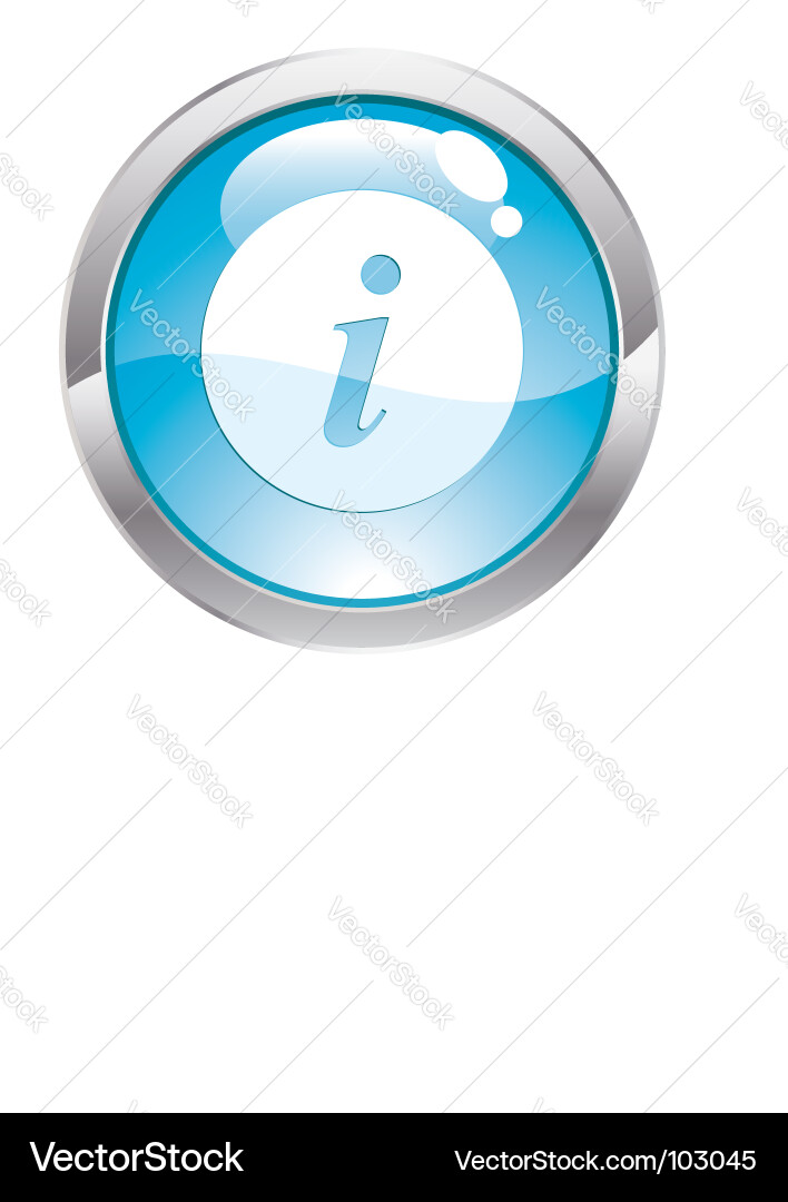 Glossy Blue Button mit Info Sign Vektorbild