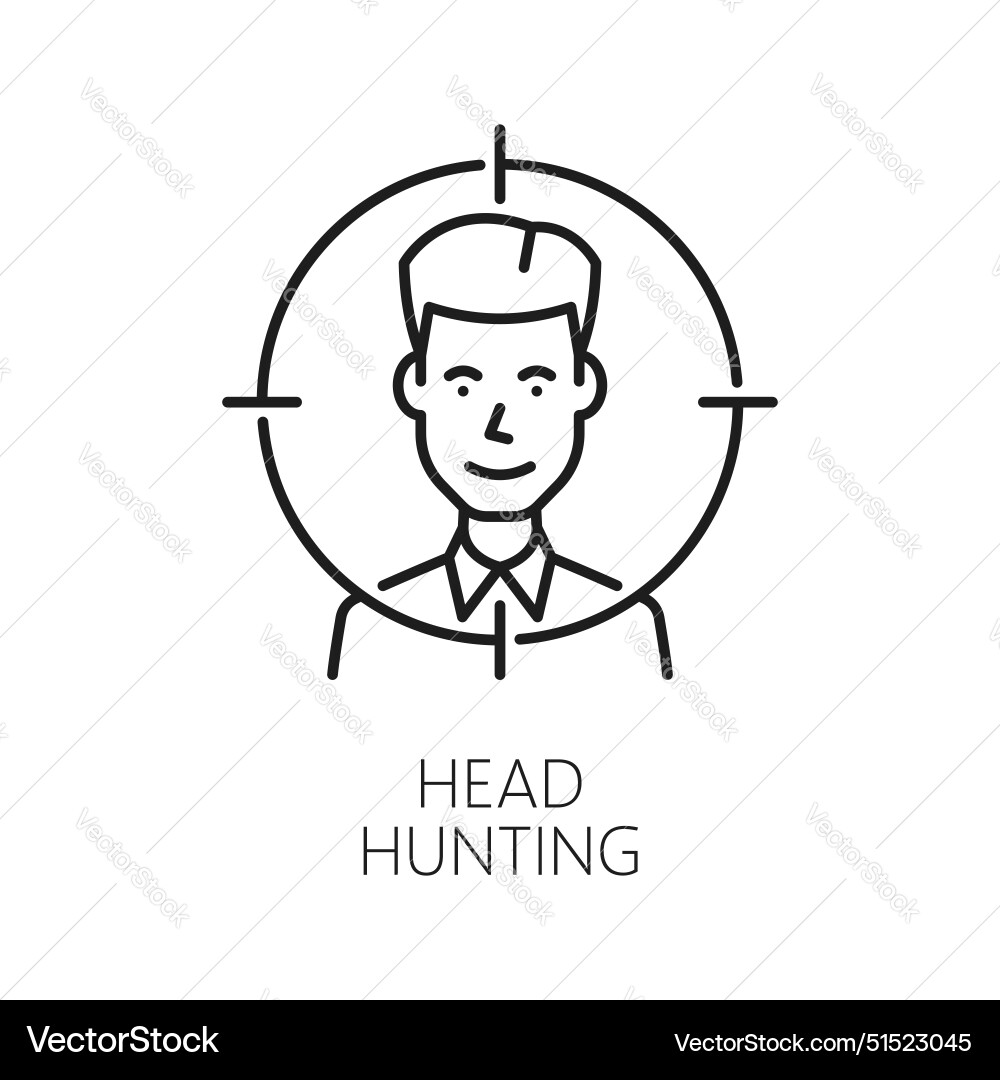 Head hunting line icon job search and recruitment Head hunting line icon job search and recruitment vector image