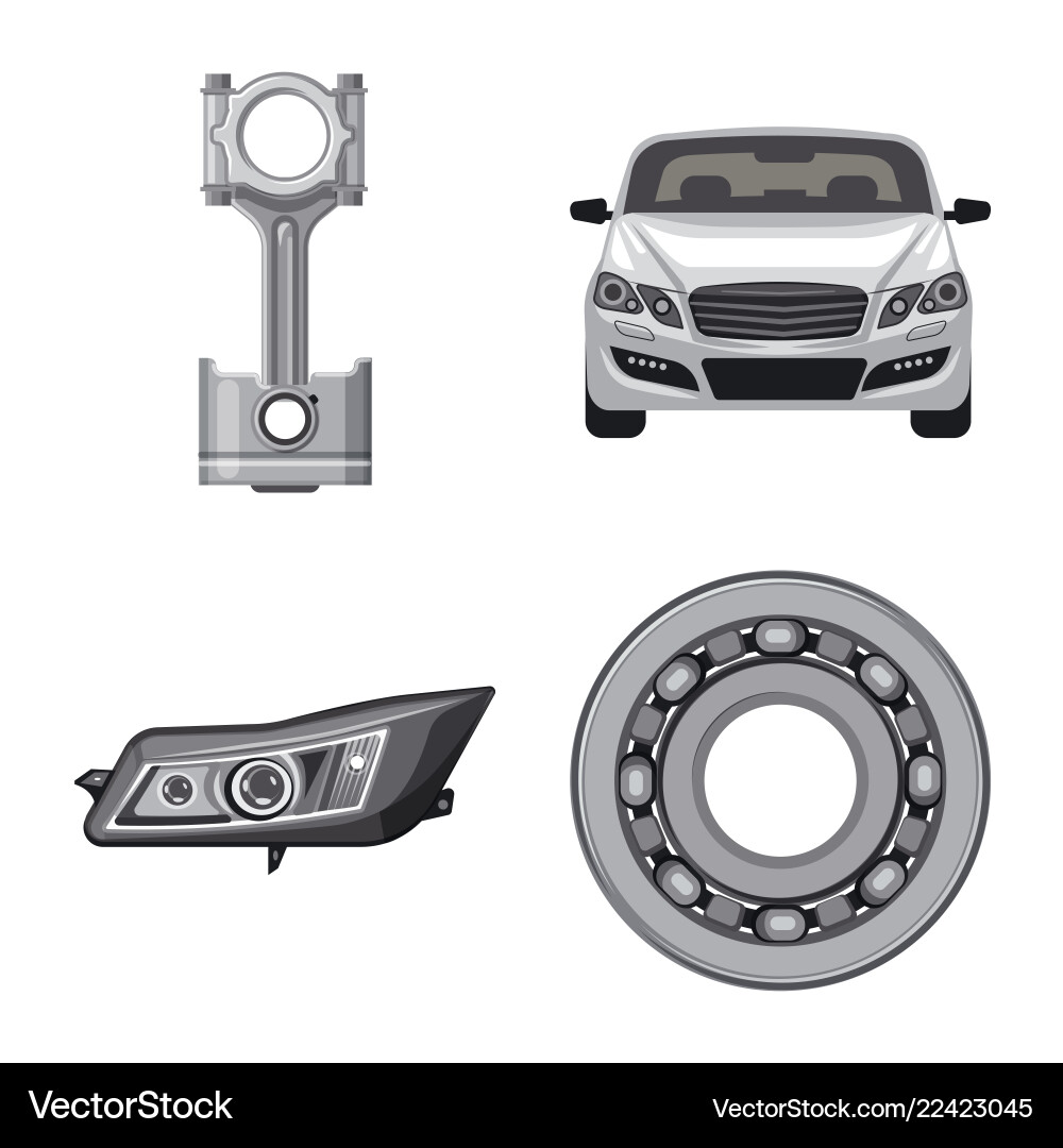 Isolated object of auto and part symbol set Isolated object of auto and part symbol set vector image