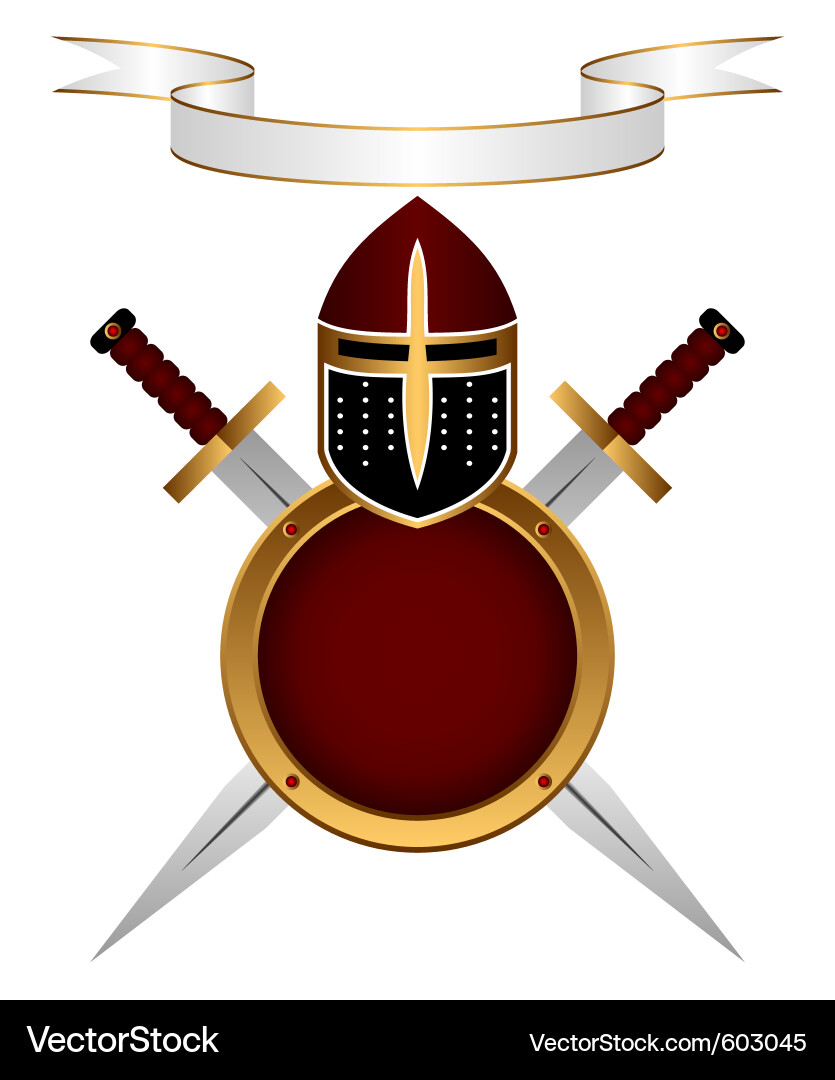 Knightly Shield and Swords Vector Image