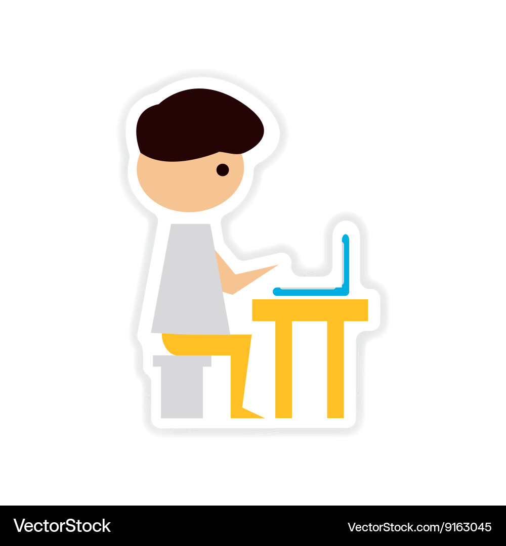 Paper sticker on the white background programmer vector image