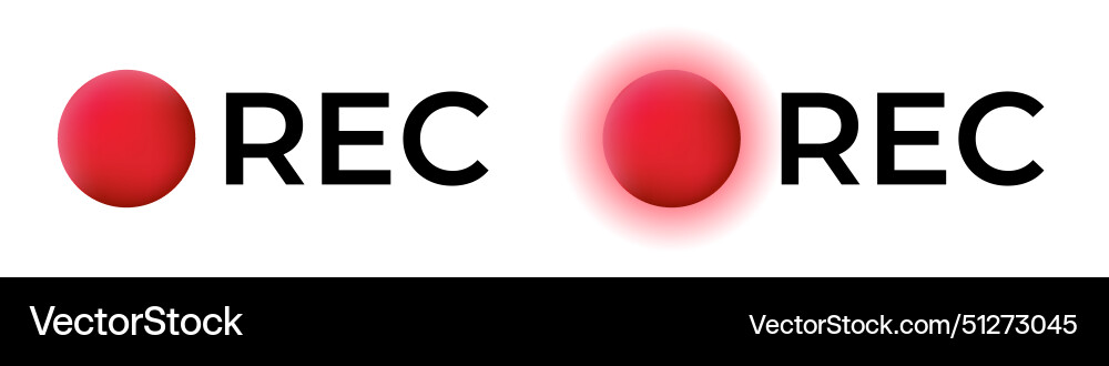 Rec video record icon recording indicator Vector Image