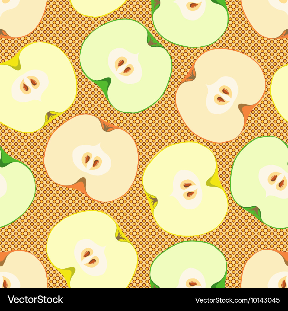 Seamless pattern with apples vector image