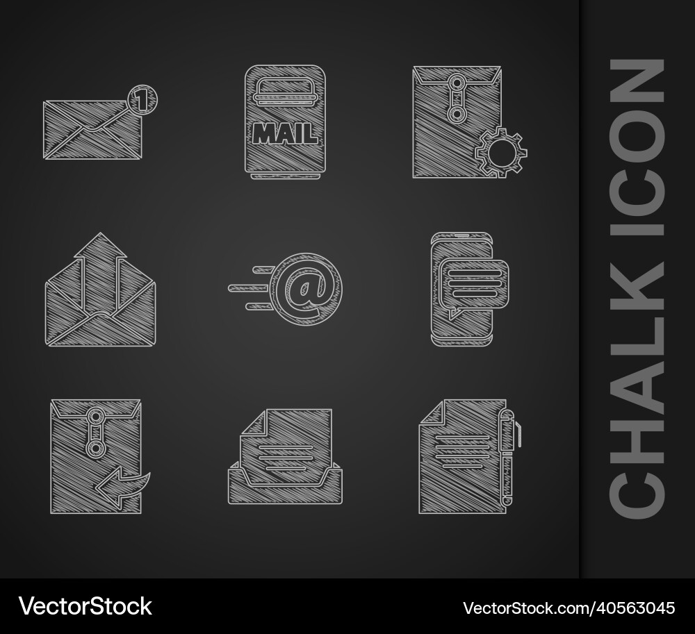 Set mail and e-mail drawer with document Set mail and e-mail drawer with document vector image