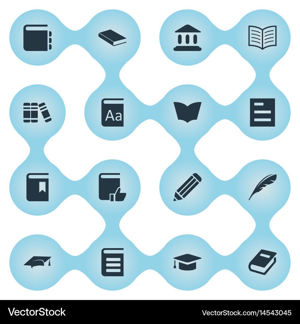 Set of simple knowledge icons vector image