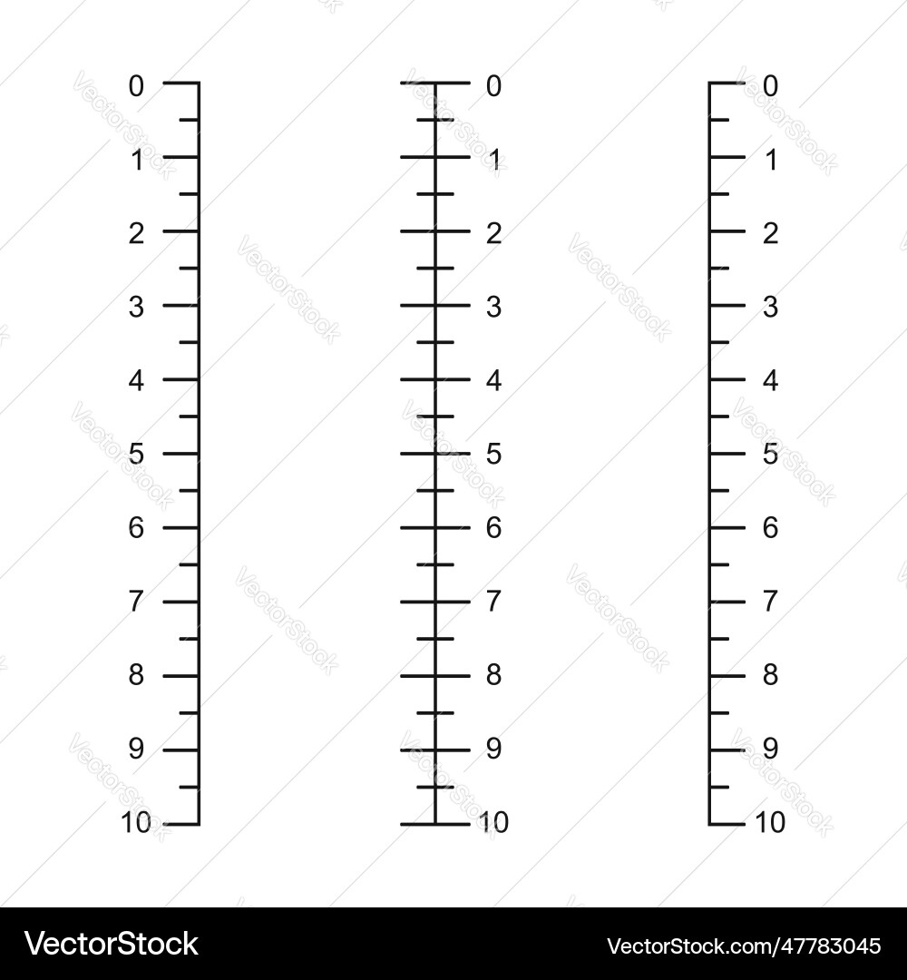 Set of vertical ruler scales with 10 cm markup Vector Image