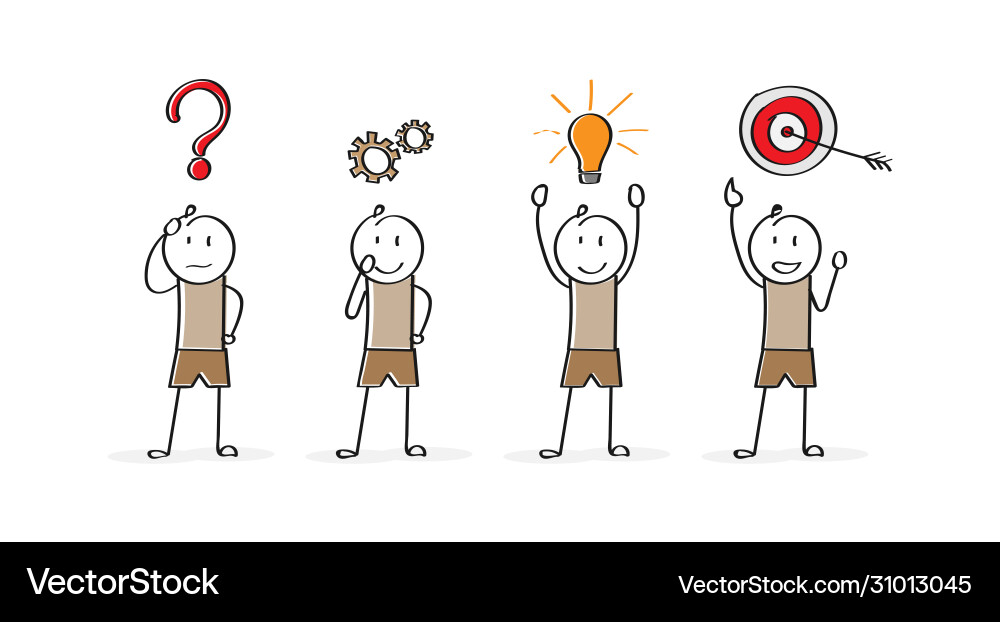 Stages business implementation startup problem Stages business implementation startup problem Vector Image