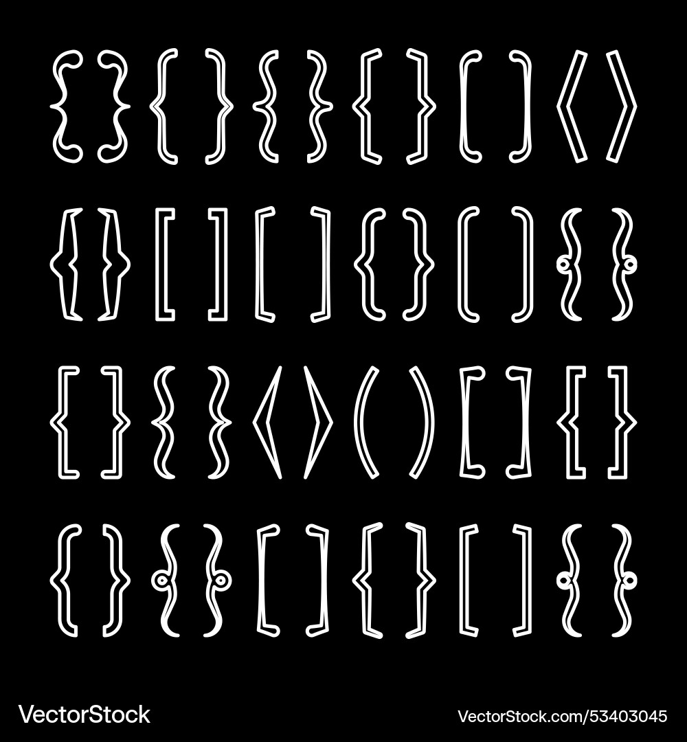 Text brackets collection black quotation box Text brackets collection black quotation box vector image
