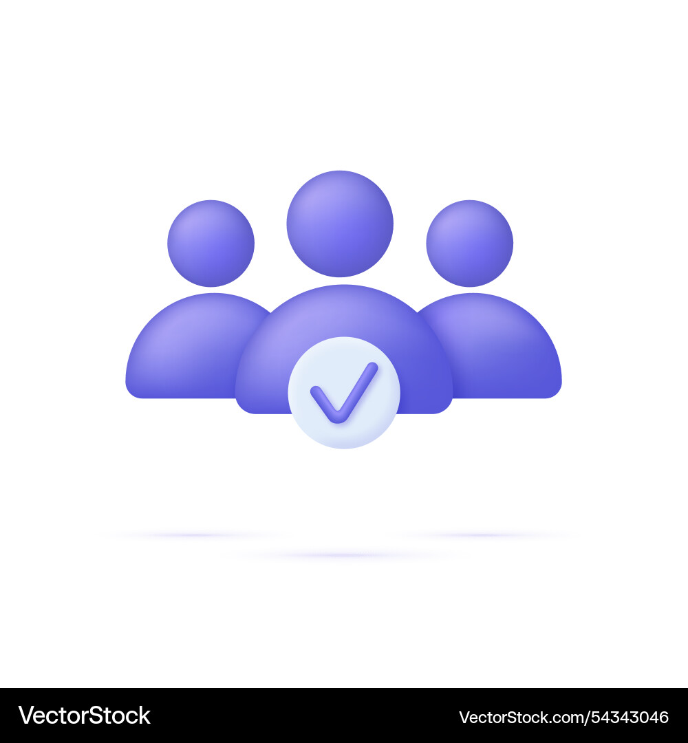 3d group team with check mark Vector Image