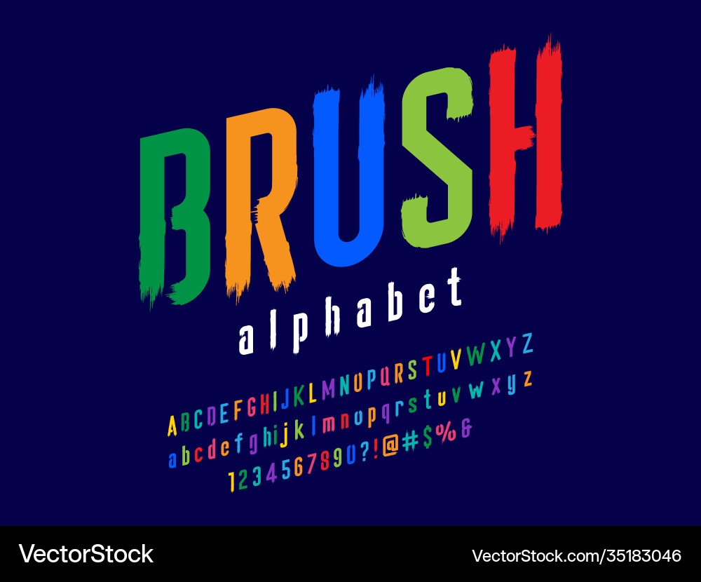 Brush stroke font Royalty Free Vector Image - VectorStock