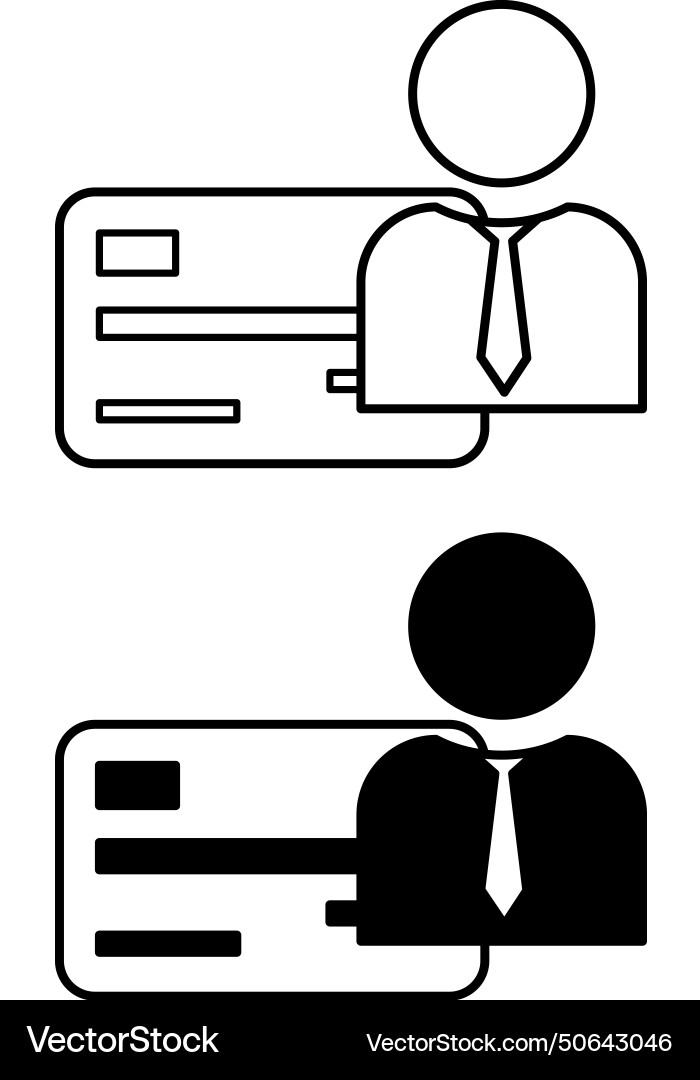 Business card icons black and white Royalty Free Vector