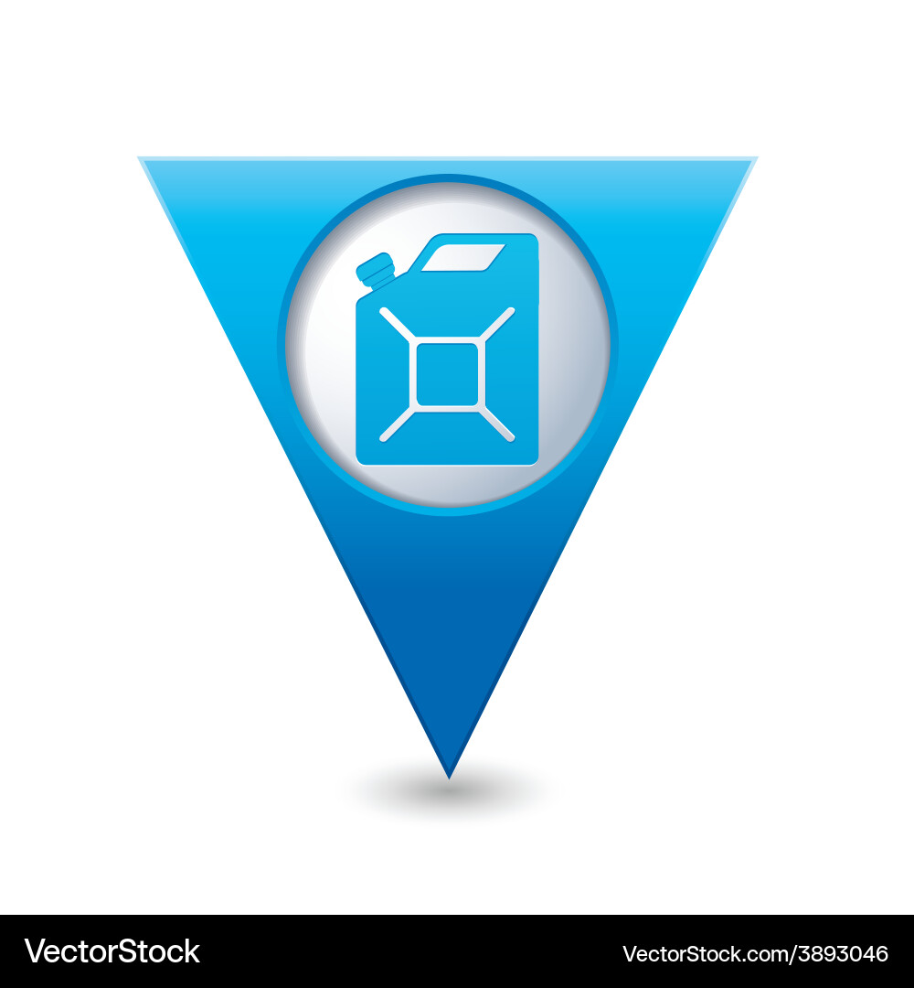 Canister blue triangular map pointer vector image