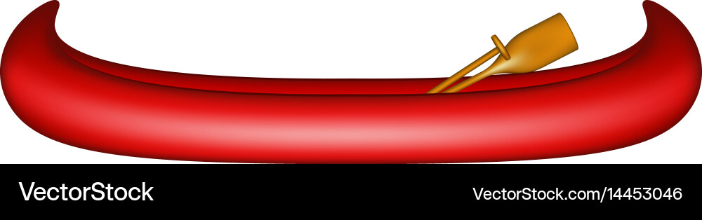 Canoe in red design with paddle vector image