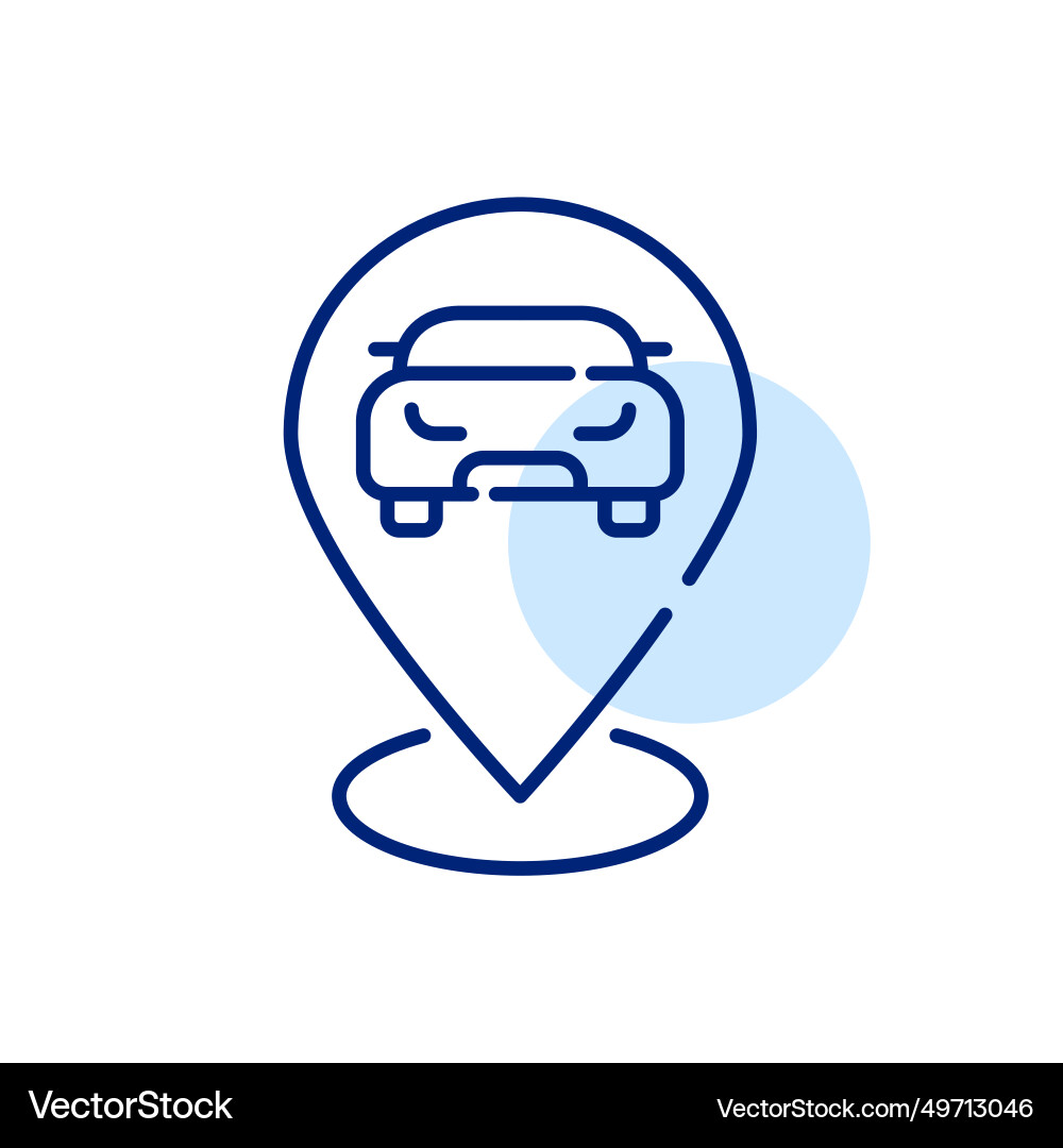 Car in map pointer pictogram rental Car in map pointer pictogram rental vector image
