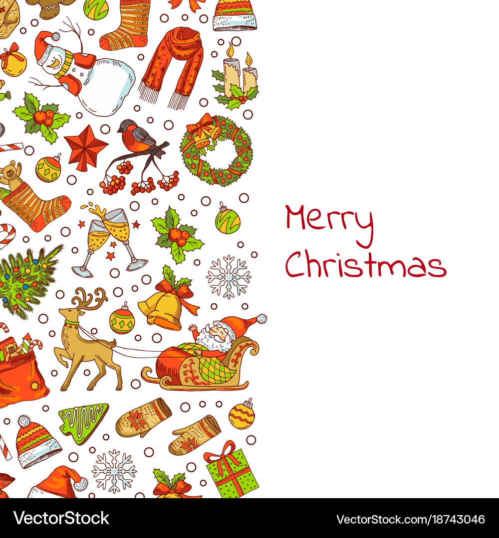 Christmas Elements Pattern vector image