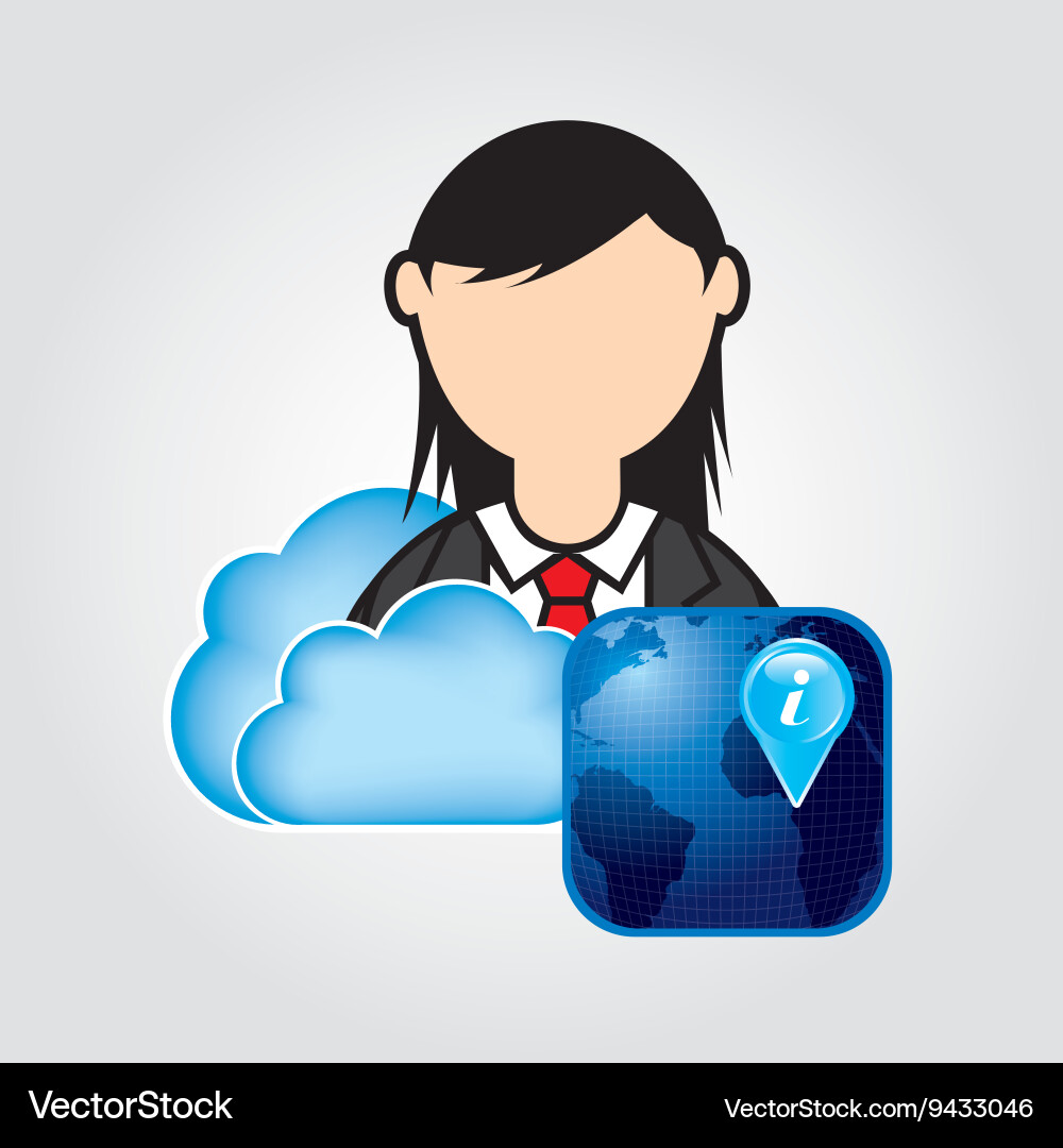 Cloud computing design vector image