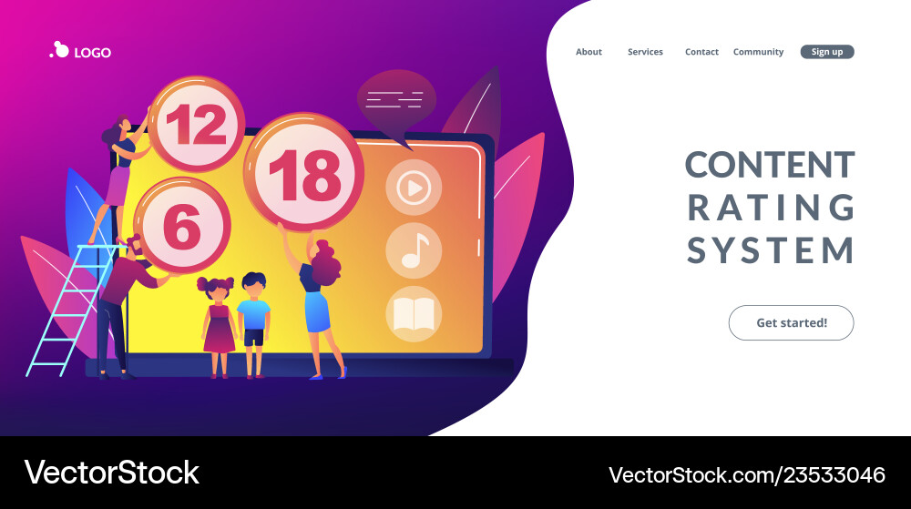 Content rating system concept landing page Content rating system concept landing page vector image