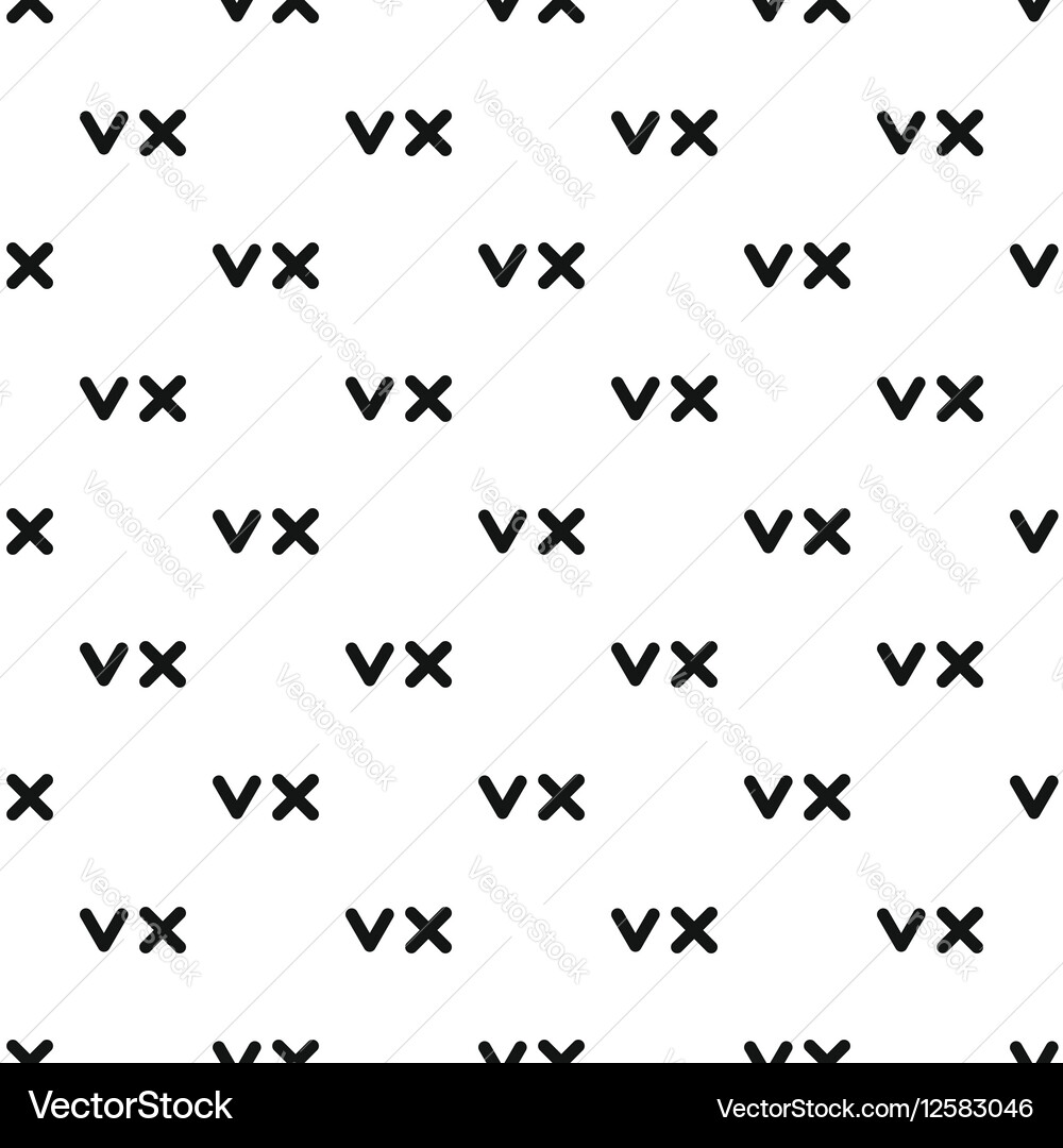 Cross and tick check marks pattern simple style vector image